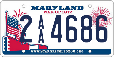 MD license plate 2AA4686