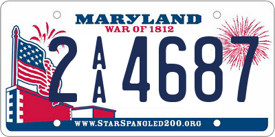 MD license plate 2AA4687