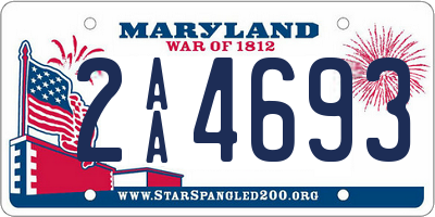 MD license plate 2AA4693