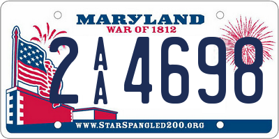 MD license plate 2AA4698