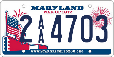 MD license plate 2AA4703