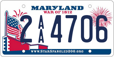 MD license plate 2AA4706