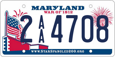 MD license plate 2AA4708