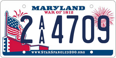 MD license plate 2AA4709