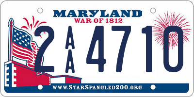MD license plate 2AA4710