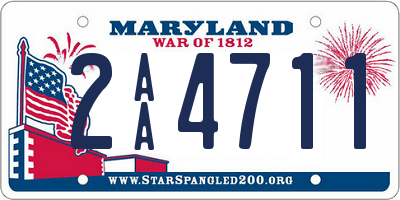 MD license plate 2AA4711