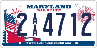 MD license plate 2AA4712
