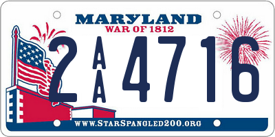 MD license plate 2AA4716