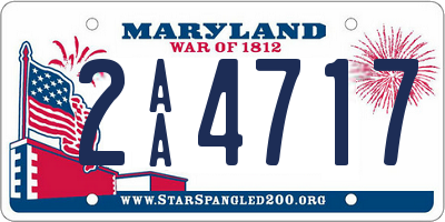 MD license plate 2AA4717