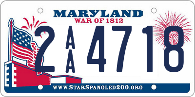 MD license plate 2AA4718