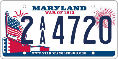 MD license plate 2AA4720