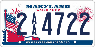 MD license plate 2AA4722