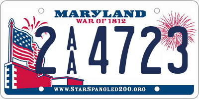 MD license plate 2AA4723