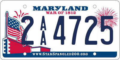 MD license plate 2AA4725