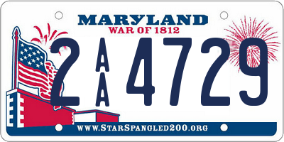 MD license plate 2AA4729