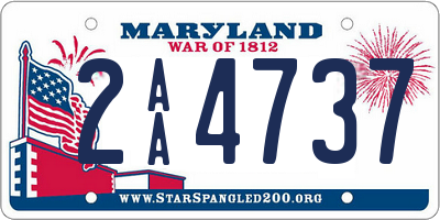 MD license plate 2AA4737