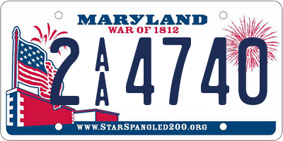 MD license plate 2AA4740