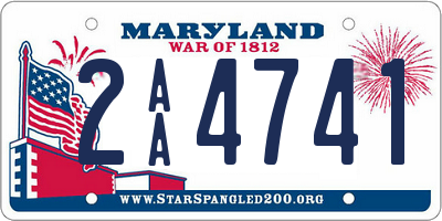 MD license plate 2AA4741