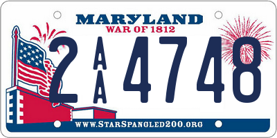 MD license plate 2AA4748