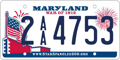 MD license plate 2AA4753