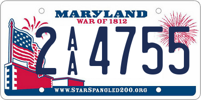 MD license plate 2AA4755