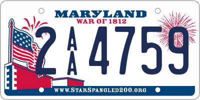 MD license plate 2AA4759