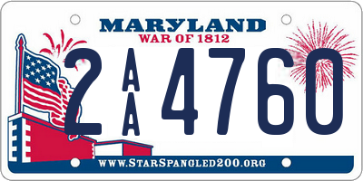 MD license plate 2AA4760