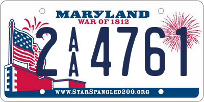 MD license plate 2AA4761