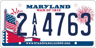 MD license plate 2AA4763