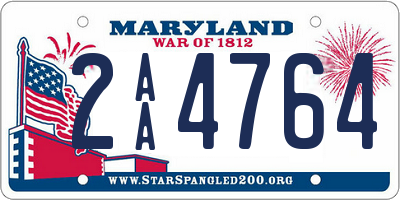 MD license plate 2AA4764