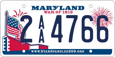 MD license plate 2AA4766