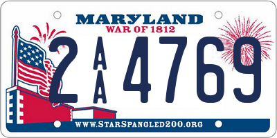 MD license plate 2AA4769