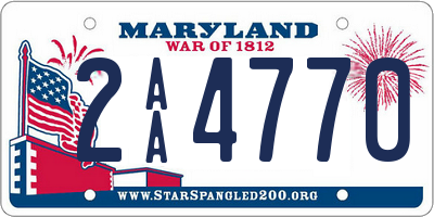 MD license plate 2AA4770