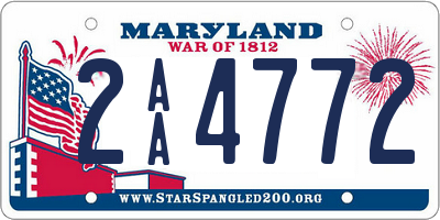 MD license plate 2AA4772