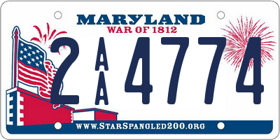 MD license plate 2AA4774