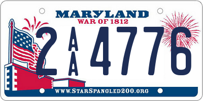 MD license plate 2AA4776