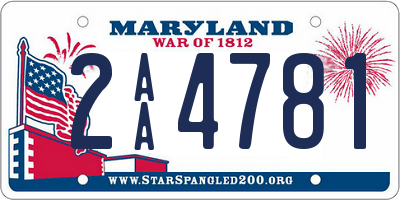 MD license plate 2AA4781