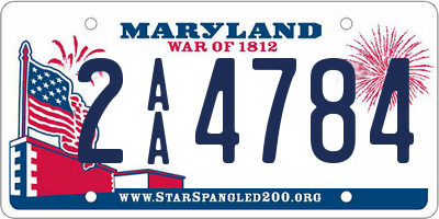 MD license plate 2AA4784