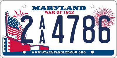 MD license plate 2AA4786