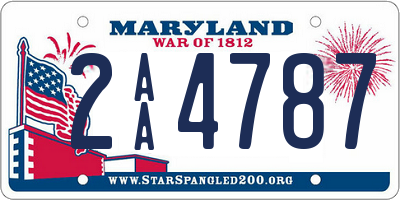 MD license plate 2AA4787