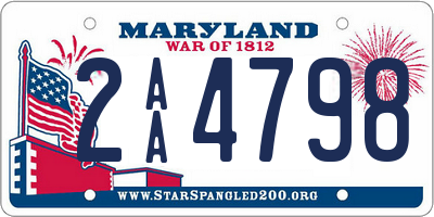 MD license plate 2AA4798