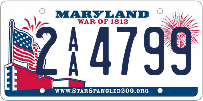 MD license plate 2AA4799