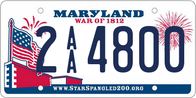 MD license plate 2AA4800