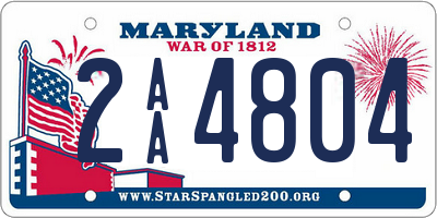 MD license plate 2AA4804