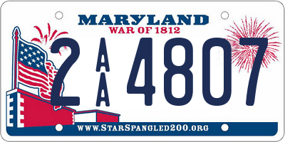 MD license plate 2AA4807