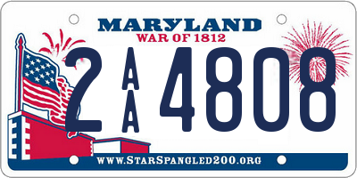 MD license plate 2AA4808