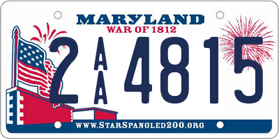 MD license plate 2AA4815