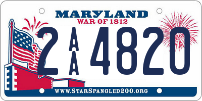 MD license plate 2AA4820