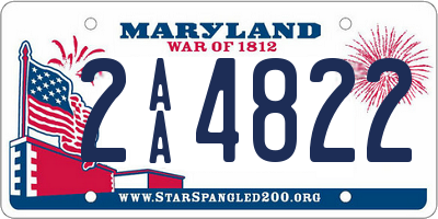 MD license plate 2AA4822