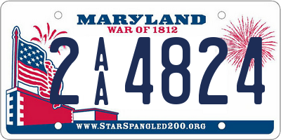MD license plate 2AA4824